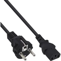 InLine Netzkabel, Schutzkontakt gerade auf Kaltgerätestecker C13, 0,3m, schwarz