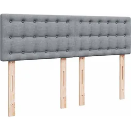 vidaXL Boxspringbett mit Matratze Hellgrau 140x200 cm Stoff