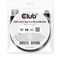 Club 3D USB-A auf Micro USB 1,0 m Schwarz