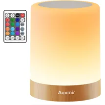 Ideal Auxmir Nachttischlampe LED 13 Farben Touch Lampe Dimmbar USB Fernbedienung