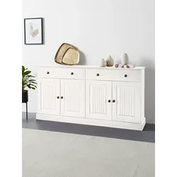 Sideboard HOME AFFAIRE "Liotta", weiß, B:158cm H:80cm T:34cm, FSC-zertifiziertes Massivholz, Sideboards