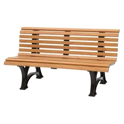 PROREGAL Gartenbank Jamaika | 3-Sitzer | Holzoptik | HxBxT 80x150x64cm | UV-beständiger Kunststoff | Parkbank Sitzbank Gartenbänke  Terrasse