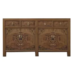 OPIUM OUTLET Möbel Kommode Schrank Sideboard Hochzeitsschrank 31196-brown braun asiatisch chinesisch orientalisch Holz