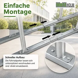 Trutzholm Fahrradständer Parker Typ U 140 x 88 cm Stahl feuerverzinkt Ø 50 mm grau