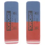 Stylex Radiergummi Rot/Blau, 2 Stück