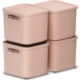 Rotho Aufbewahrungsbox Maloja 39,5 x 38,0 x 34,0 cm 4-tlg. rosa
