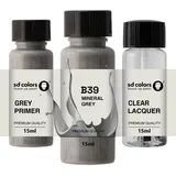 SD COLORS Neue lackstift MINERALGRAU B39 Reparatur KRATZEN 15 ml (Farbe+KLARLACK+GRUNDIERUNG)