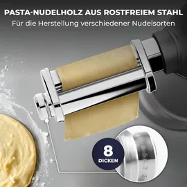 fentic Küchenmaschine mit Nudelmaschine 2000W Grau