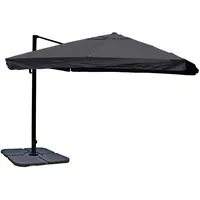 Mendler Gastronomie-Ampelschirm HWC-A96, 3,5x3,5m (Ø4,95m) Polyester/Alu 25kg Flap, anthrazit