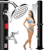 Qdreclod Solardusche 40Liter Garden Solar Gartendusche Verordnung heißes Kaltes Wasser, Max.60°C, Regendusche Außendusche Pooldusche Strand Dusche, inkl. Montagematerial,Gartenschlauch-Anschluss