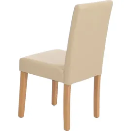 Mendler 4er-Set Esszimmerstuhl Littau Kunstleder creme