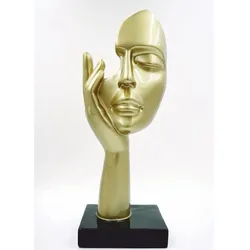 Casa Padrino Deko Skulptur Gold / Schwarz H. 50 cm - Büro Deko