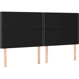 vidaXL Boxspringbett mit Matratze Schwarz 160x200 cm Stoff - Schwarz