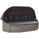 DOTMALL Polyrattan Outdoor Sonneninsel mit Dach grau