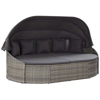 DOTMALL Polyrattan Outdoor Sonneninsel mit Dach grau