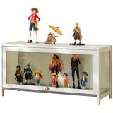 errtsdb 80x33x40cm glasvitrine, 1 Schicht vitrinenschrank vitrine, sammlervitrine vitrinenschrank Wohnzimmer Vitrinenschrank Stehend für Sammlerstücke, Bücher, Weiß/Von Allen Seiten transparent