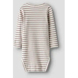 NAME IT "NBNBANI LS BODY NOOS", Mädchen, Gr. 50, N-Gr, lila (elderberry), Jersey, Obermaterial: 57% Baumwolle, 38% Modal, 5% Elasthan, geringelt, gestreift, regular fit, Rundhals, Bodys