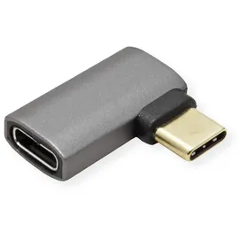Roline USB4 Gen 3x2 Adapter Typ C ST/BU, Aluminium, 90°, flach, silberfarben