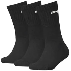 PUMA Kinder Socken, 3er Pack - Sport Junior, Frottee-Sohle, Rippbündchen, Logo Schwarz 35-38