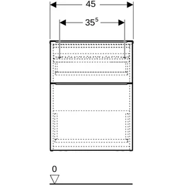 Geberit iCon 45x60x47,6cm, 2 Laden, nuss/Griff la. ma