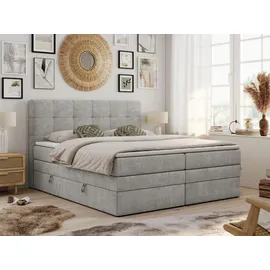 MKS Boxspringbett mit Bettkasten - grau ¦ Maße (cm): B: 160 H: 110