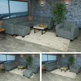 MCW Modular Sofa-System, Couch-Garnitur Moncalieri 6-2, Stoff/Textil & Grau,