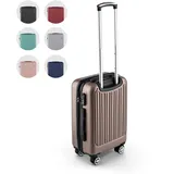 Easy Move ABS Hartschalenkoffer [ERGONOMISCH & SICHER] - Großer Trolley Koffer mit 360° Rädern, Zahlen Schloss - reisekoffer groß, hartschalenkoffer, Luggage (Coffee, 54cm) *