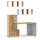 Vicco Schreibtisch-Set Tomy, Weiß/Goldkraft Eiche, 150 x 59 cm 3er Set da 2 Regale+schreibtisch, Vicco