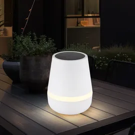 GLOBO Solarleuchte Edelstahl H 25 cm verstellbar weiß