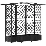 vidaXL Hochbeet mit Rankgitter und Dach 163 x 40 x 126 cm Schwarz