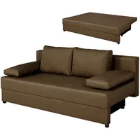 Schlafsofa - braun - Webstoff - Staukasten