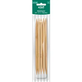 Gründl Nadelspiel Bambus 8 mm 20 cm natur