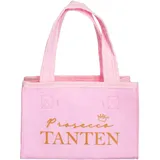 Brandsseller Damen Handtasche Prosecco Tanten Flaschenkorb Flaschenträger Einkaufstasche Aufbewahrungstasche für 6 Flaschen Design2-Rosa