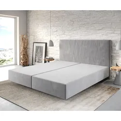 DELIFE Boxspringgestell Dream-Well 180x200 cm Mikrofaser Grau, Bettgestelle