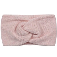 Zwillingsherz Stirnband mit Zopf-Knoten - Hochwertiges Strick-Kopfband für Damen Frauen Mädchen - Kaschmir - Haarband - warm weich und luftig für Frühjahr Herbst und Winter - rosa