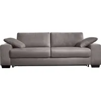 Bali Schlafsofa "Norwalk" Sofas Gr. 140cm x 200cm, Struktur fein, Basic: Gitterrostunterfederung-Kaltschaummatratze, grau (hellgrau) Dauerschlaffunktion, mit Unterfederung Lattenrost und Matratze