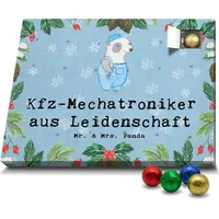 Mr. & Mrs. Panda Schoko Adventskalender Kfz-Mechatroniker Leidenschaft - Blau Pastell - Geschenk, Mitarbeiter, Ausbildung, Kollege, Gesellenprüfun... - Blau