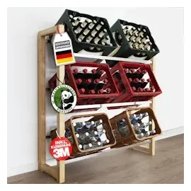 karat homeliving Bambus-Flaschenkastenständer Flash Robustes Lagerregal