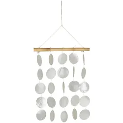 IB Laursen Windspiel mit Strandmuscheln und Seegras, weiß
