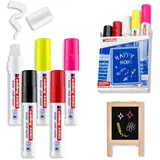 edding 4090 Kreidemarker Schwarz, Rot, Weiß, Neongelb, Neonpink 4 mm, 15mm