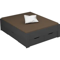 Stauraumbett »Aditio«, ohne Kopfteil, inklusive Schubkästen, graumetallic, , 41273227-0