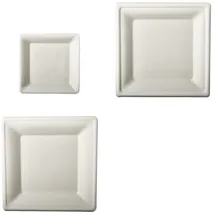 Papstar 50 Teller, Zuckerrohr "pure" eckig 15,5 cm x 15,5 cm weiss