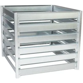 TIMBELA Komposter Garten Metall 704L – TIMBELA M800 Komposter 91 x 91 x H85 cm – Metallkomposter verzinkt, großer Kompostbehälter Garten, stabil, wetterfest