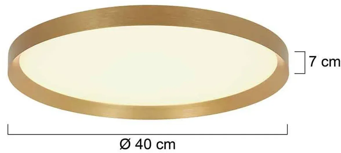 Steinhauer LED Deckenlampe Flady, dimmbar, messing / gold, für Wohn- / Esszimmer, Metall, LED Deckenleuchte - 40 cm - 40 cm - 7 cm