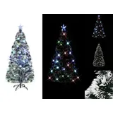 vidaXL Künstlicher Weihnachtsbaum mit Ständer/LED 210 cm Fiberoptik