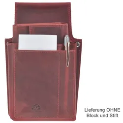 Greenburry Kellnerbörse Set Leder rot antik Kellnerset Holster Kellnertasche