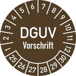 Dreifke® Prüfplakette DGUV Vorschrift, 2025 - 2030, Folie, Ø 25 mm, 10 Stück/Bogen
