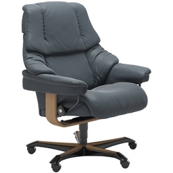 STRESSLESS Bürostuhl Reno Office Leder Blau Batick Atlantic Blue