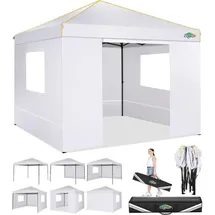 luxuskollektion Faltpavillon 3 x 3 m inkl. Seitenteile Weiß
