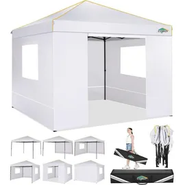 luxuskollektion Faltpavillon 3 x 3 m inkl. Seitenteile Weiß